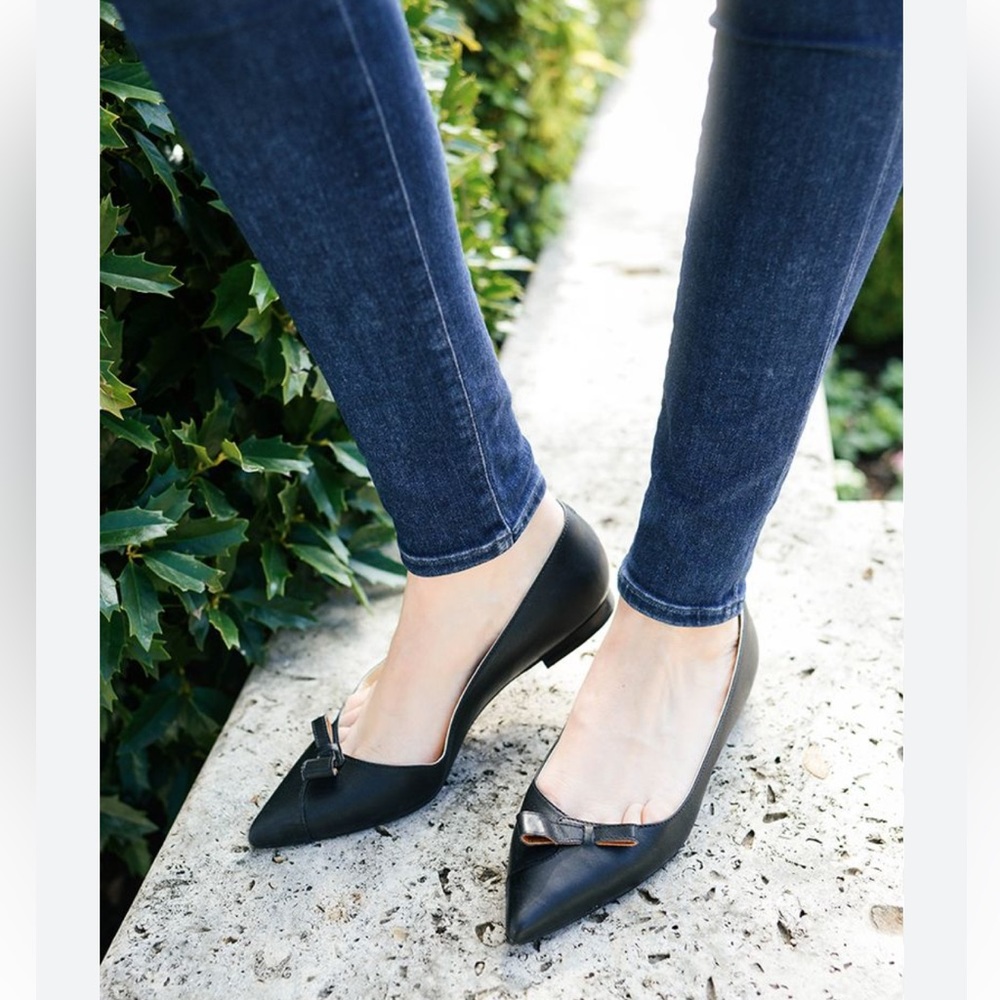 Sarah Flint Natalie Black Vachetta Flats Size  6.5 EUR size 37 1/2